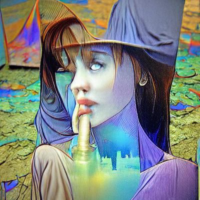 Mysterious beautiful girl detailed matte painting Moebius poster art digital illustration shadow depth vapor psychedelic...