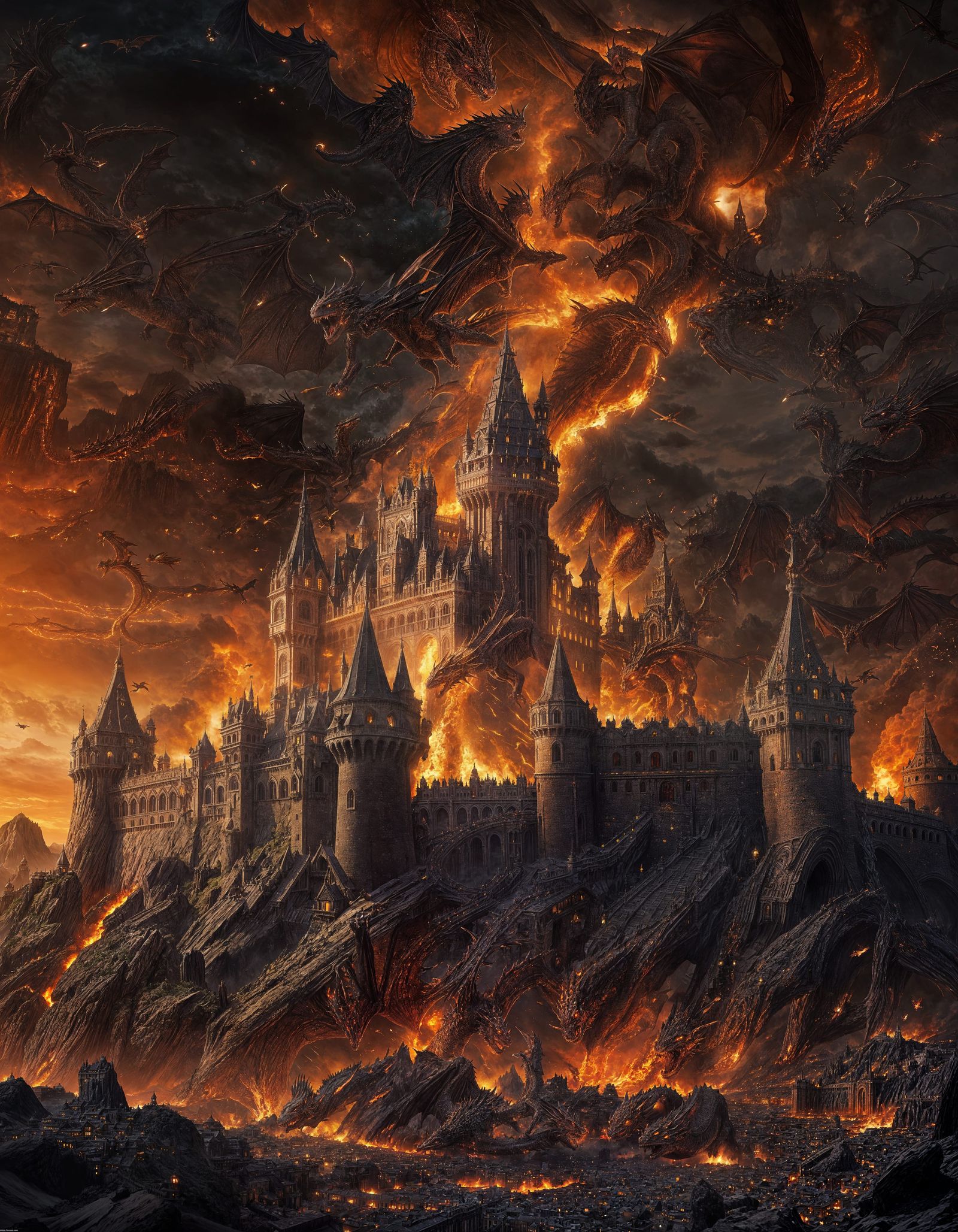 Kingdom in Flames: Dragons Attack at Night