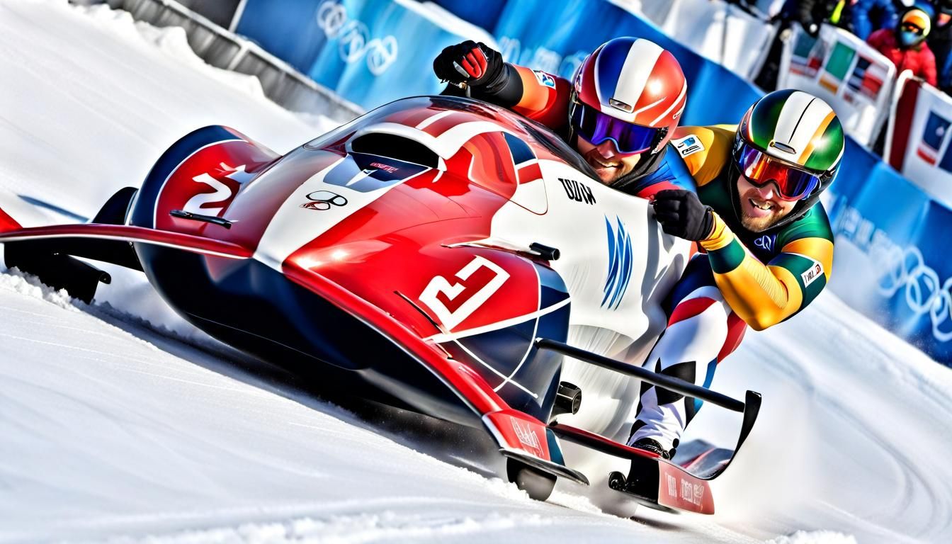 Winter Olympics Bobsleigh Racing: Dawn Action Shot