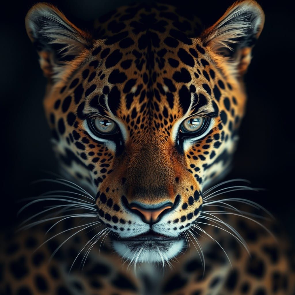 Ethereal Leopard Goddess in Hyperrealistic Portrait
