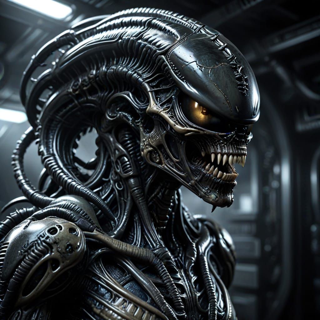 Xenomorph Human Hybrid in Hyperrealistic HDR