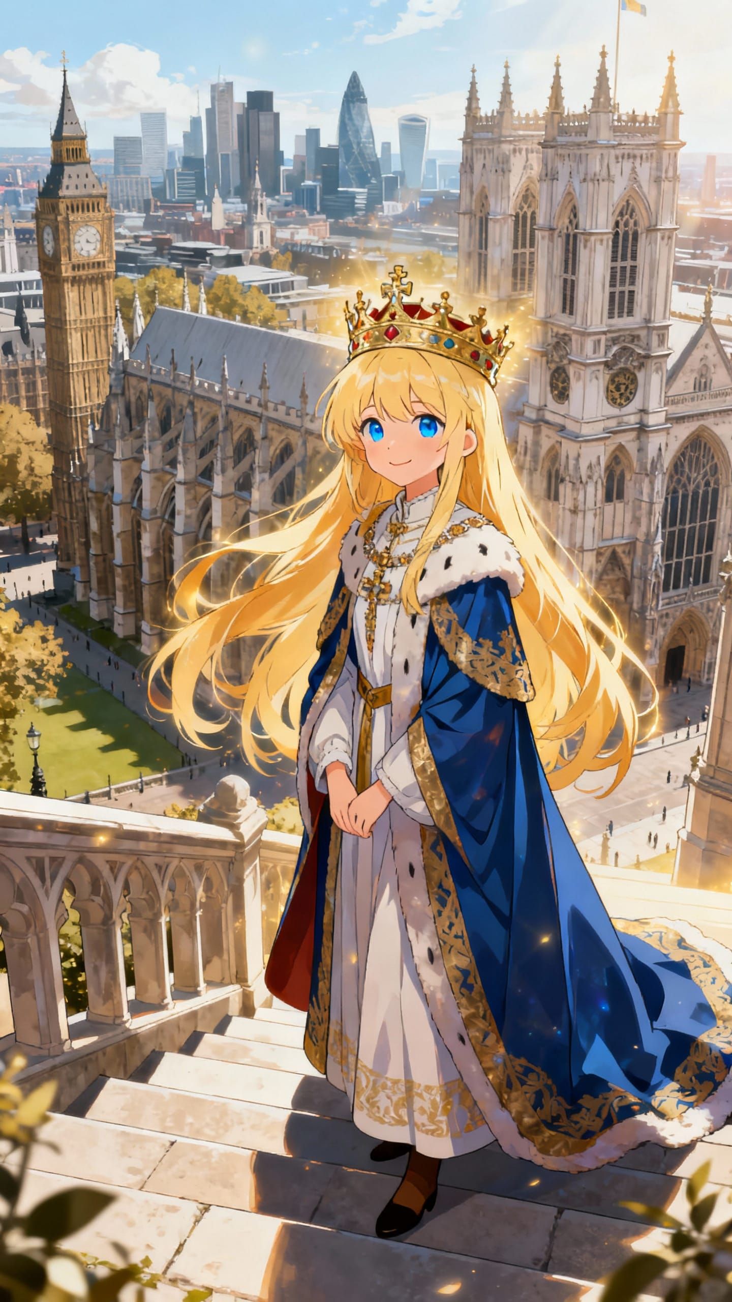 Edward the Confessor as a Girl in Anime Style