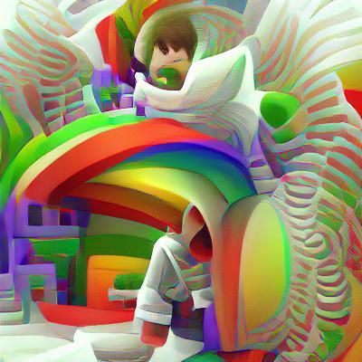 Psychedelic Rainbow Abstract with Ambient Occlusion