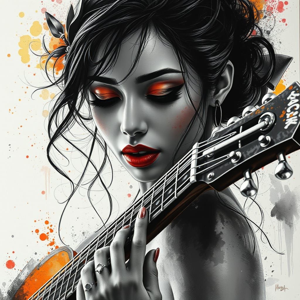 Hyperdetailed Charcoal Drawing of Romani Dancer