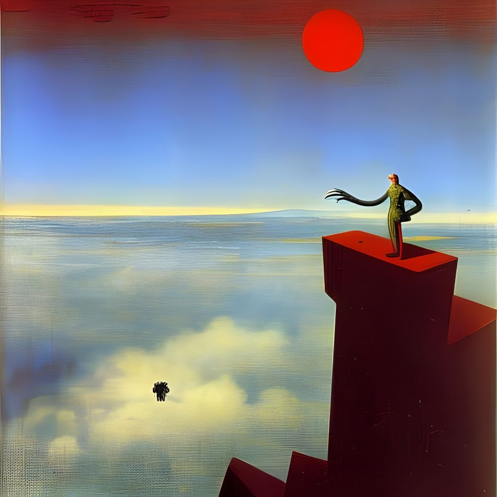 Surreal Wanderer Above a Sea of Fog