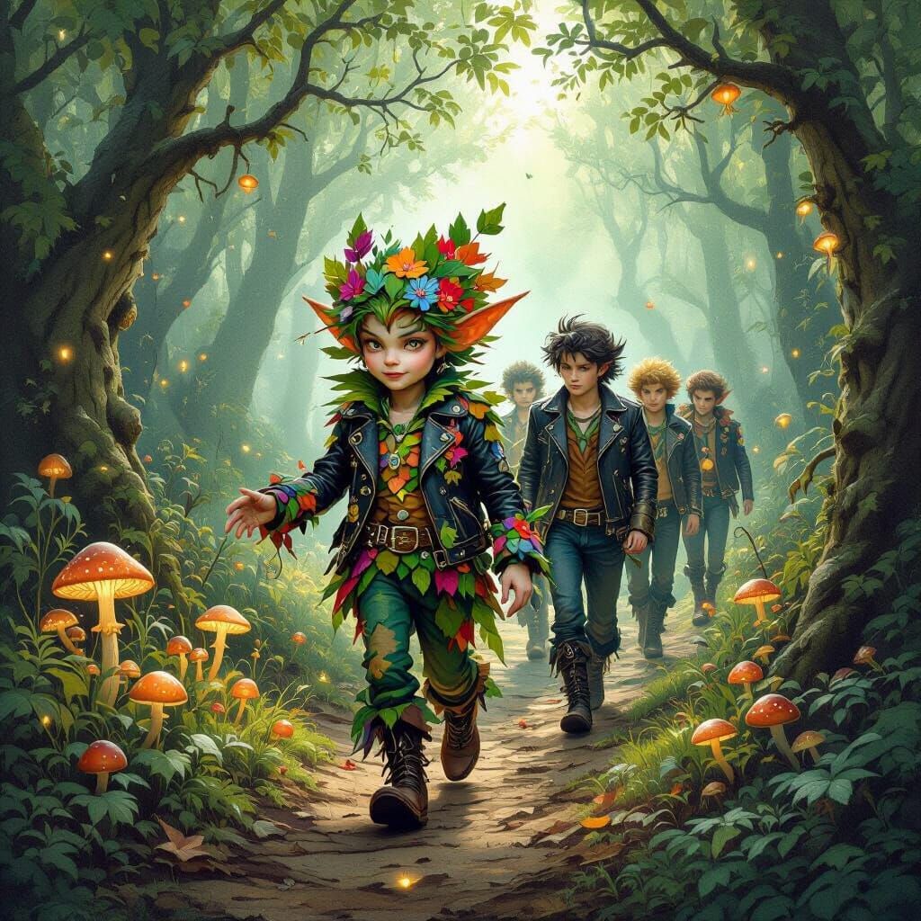 Forest Sprite Leads Greasers Through Enchanted Forest