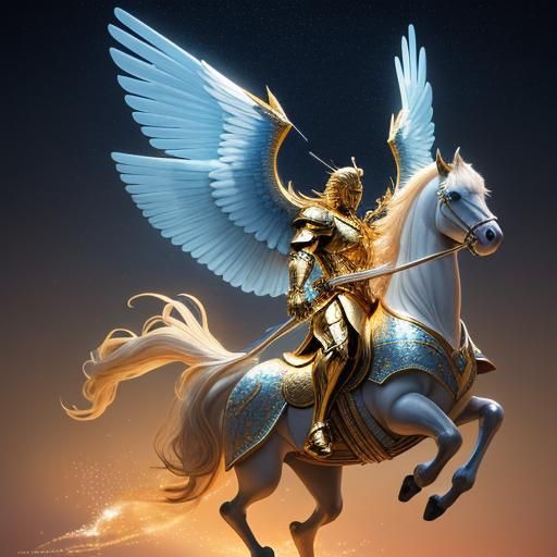 dynamic 3D hyper realistic crystalline a rainbow mane unicor...