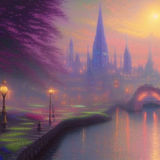 Ethereal City of Starlight: A Hyperrealistic Fantasy