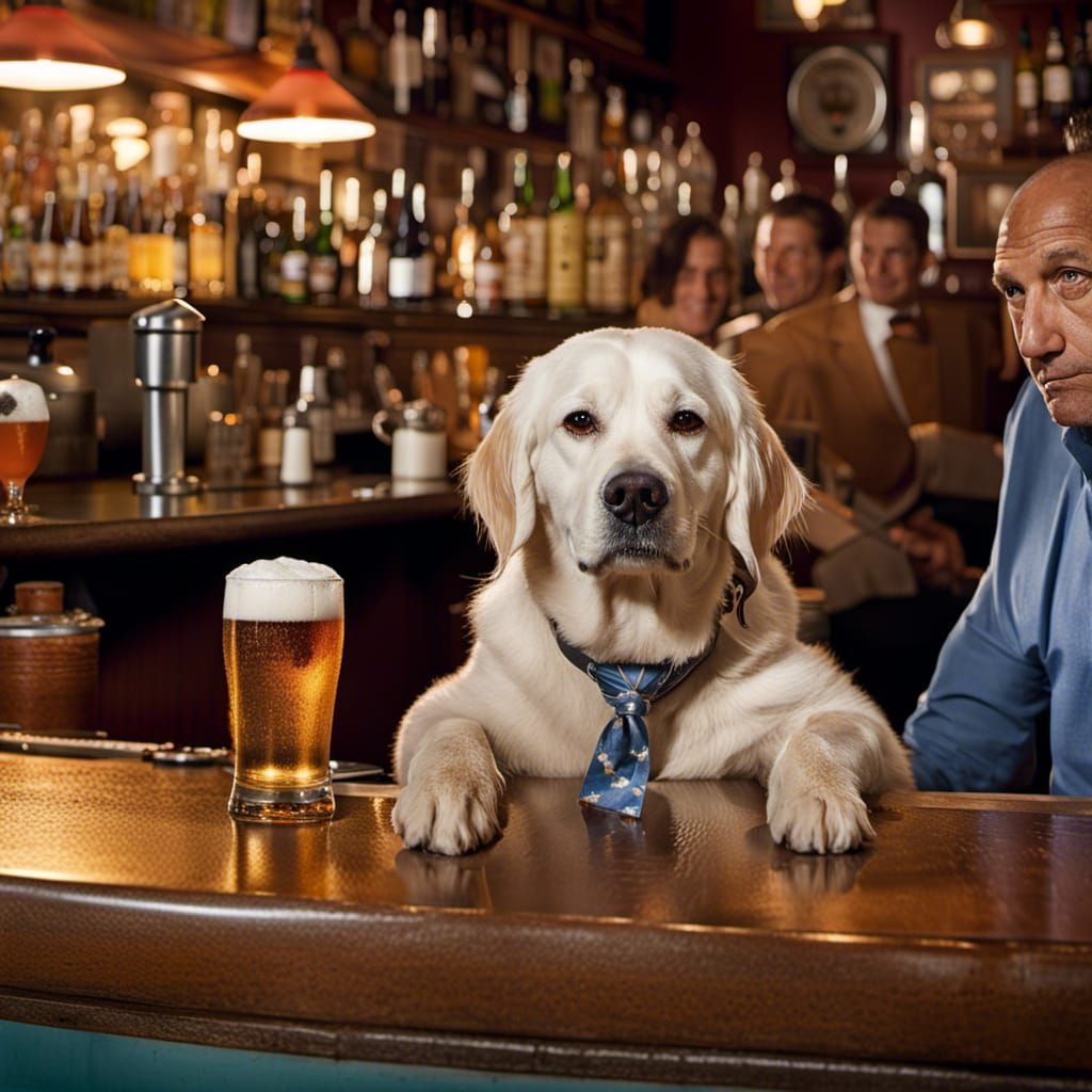 Dogs at a Bar: Professional Color Portrait