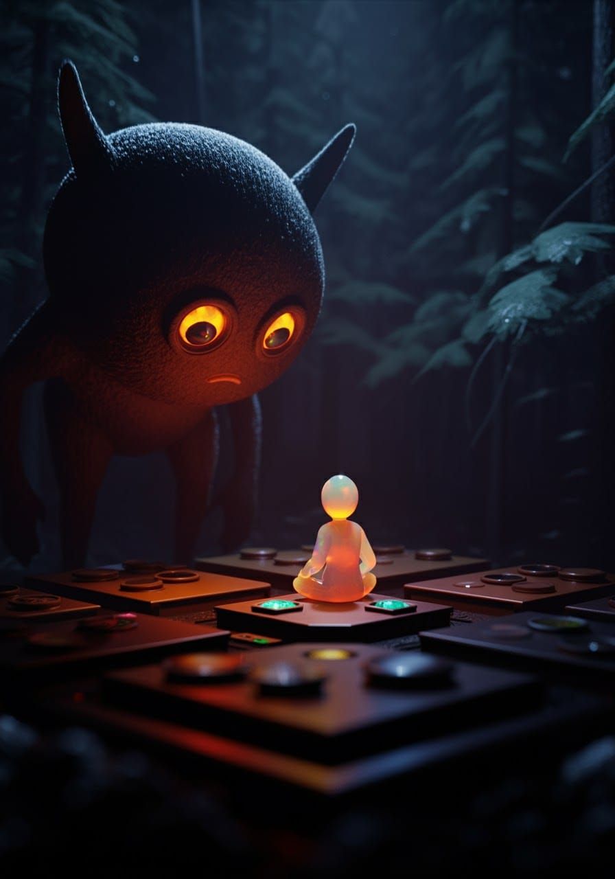 Opal Figure in Dream Game: 3D Night Sound Art