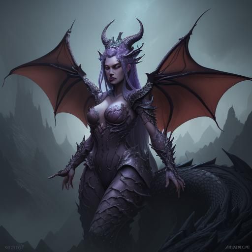 Detailed Dragon Queen Concept Art