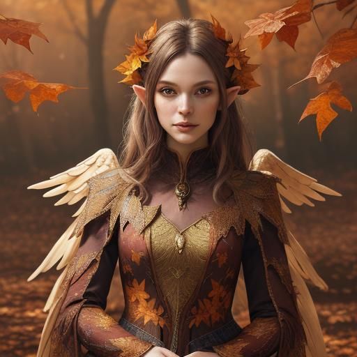 Tiefling Child in Angel Costume, Disney Ghibli Style