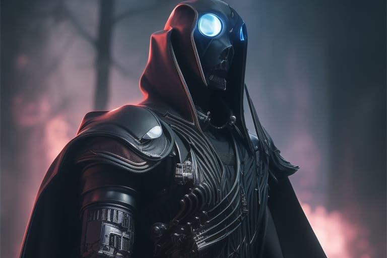 Cyberpunk Grim Reaper in Crime Noir Style