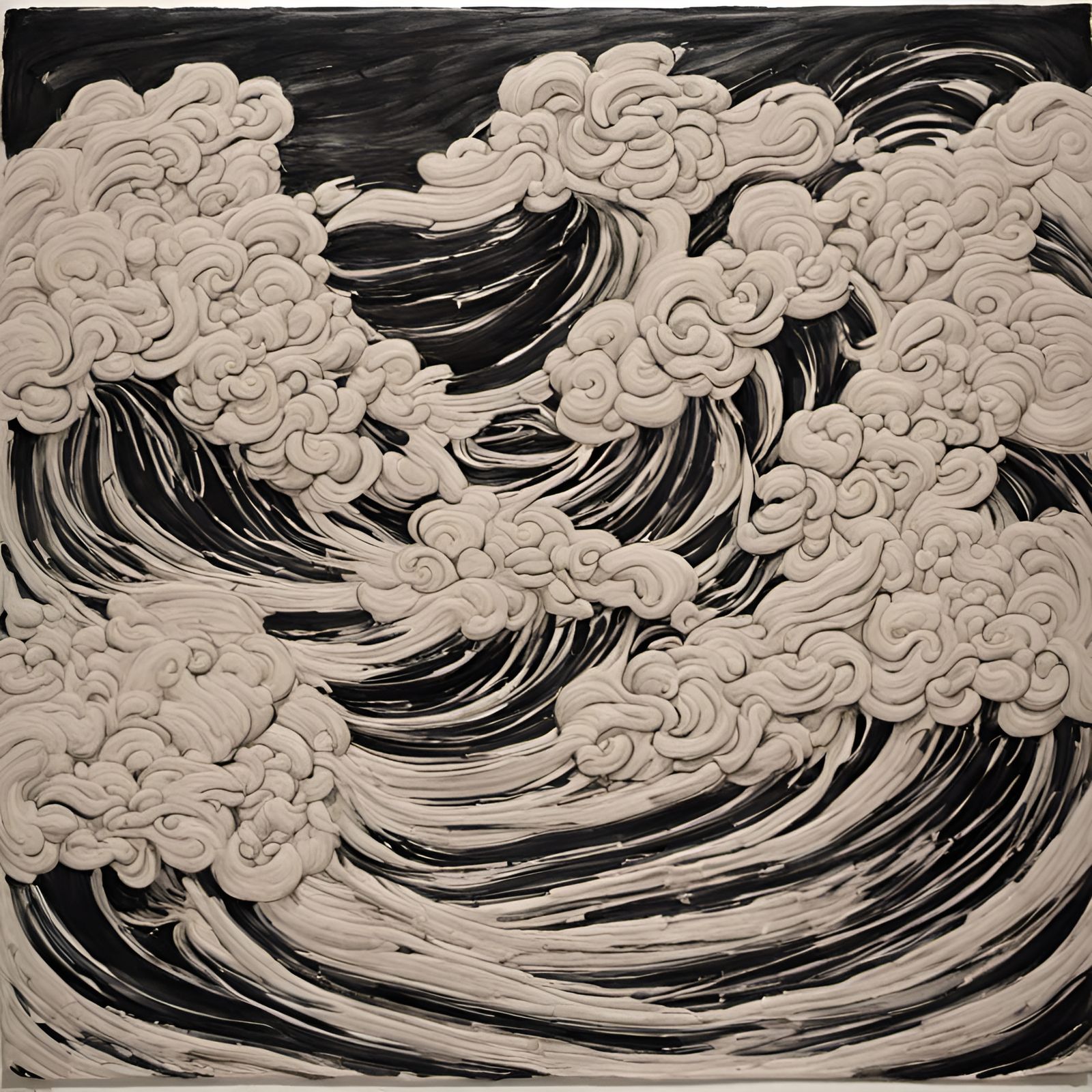 Impasto Japanese Art with Thick Paint Layers