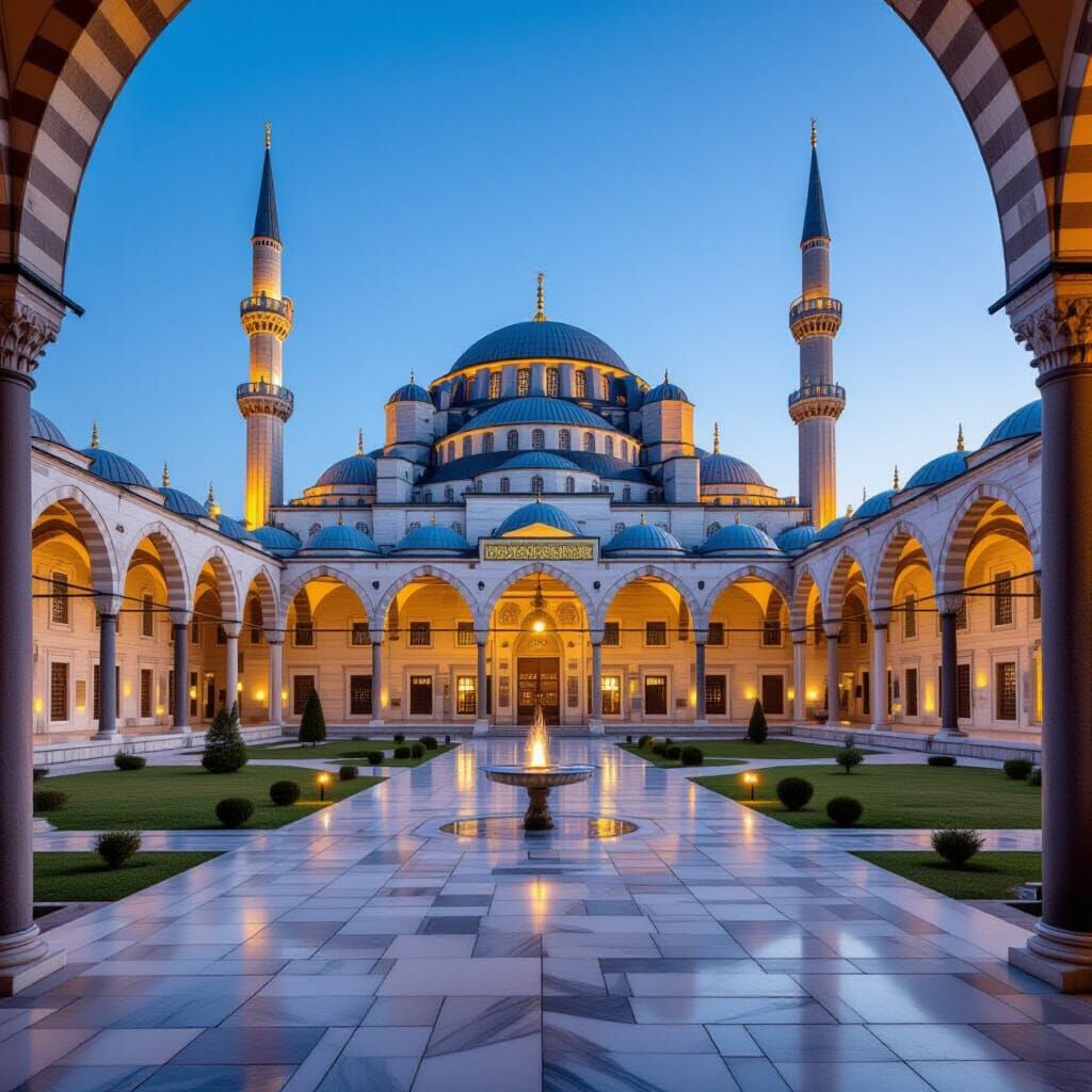 Mevlana Museum Panorama at Sunset