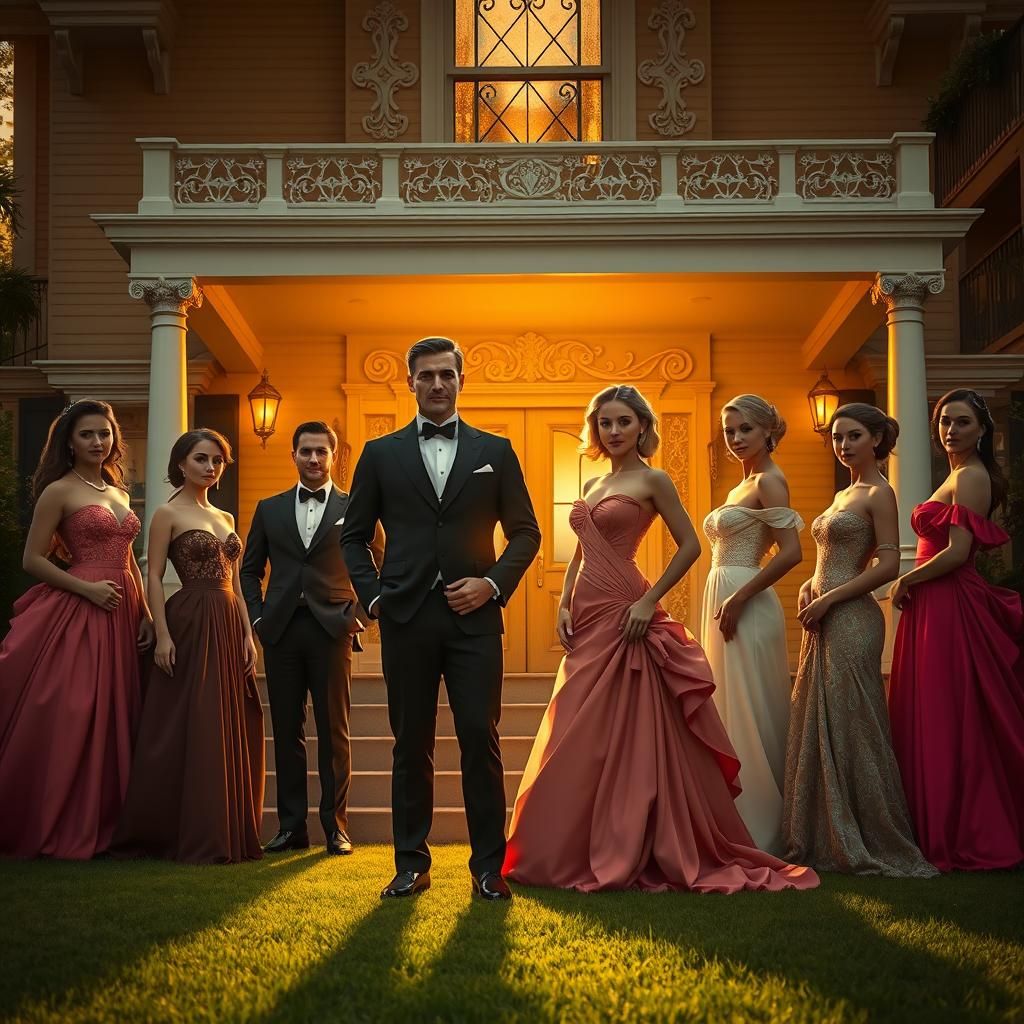 Opulent Mansion Scene in Ash Thorp Style