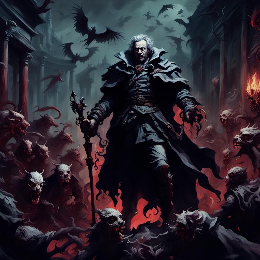 Baroque Apocalyptic Scene with Twisted Creatures