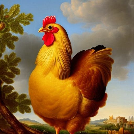 Chicken Portrait in the Style of Arcimboldo