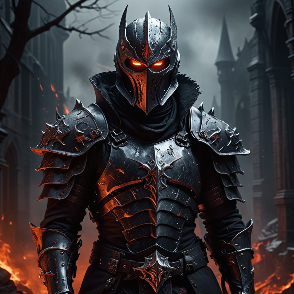 Gothic Hell-Knight in Epic Fantasy Portrait