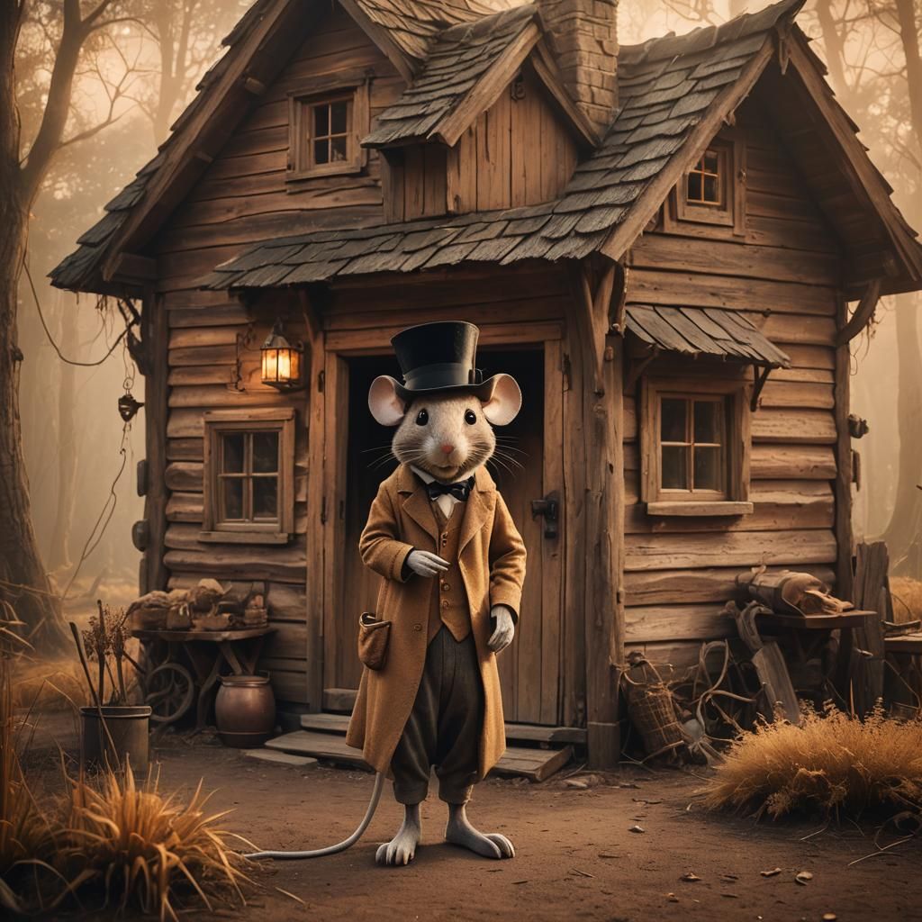 Grote muis in het najaar.