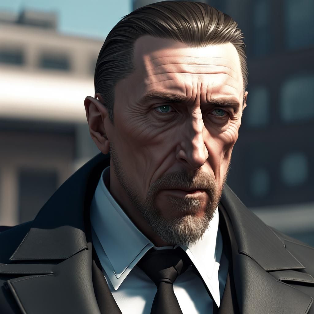 Athletic Man as Cyberpunk Russian Mobster Portrait