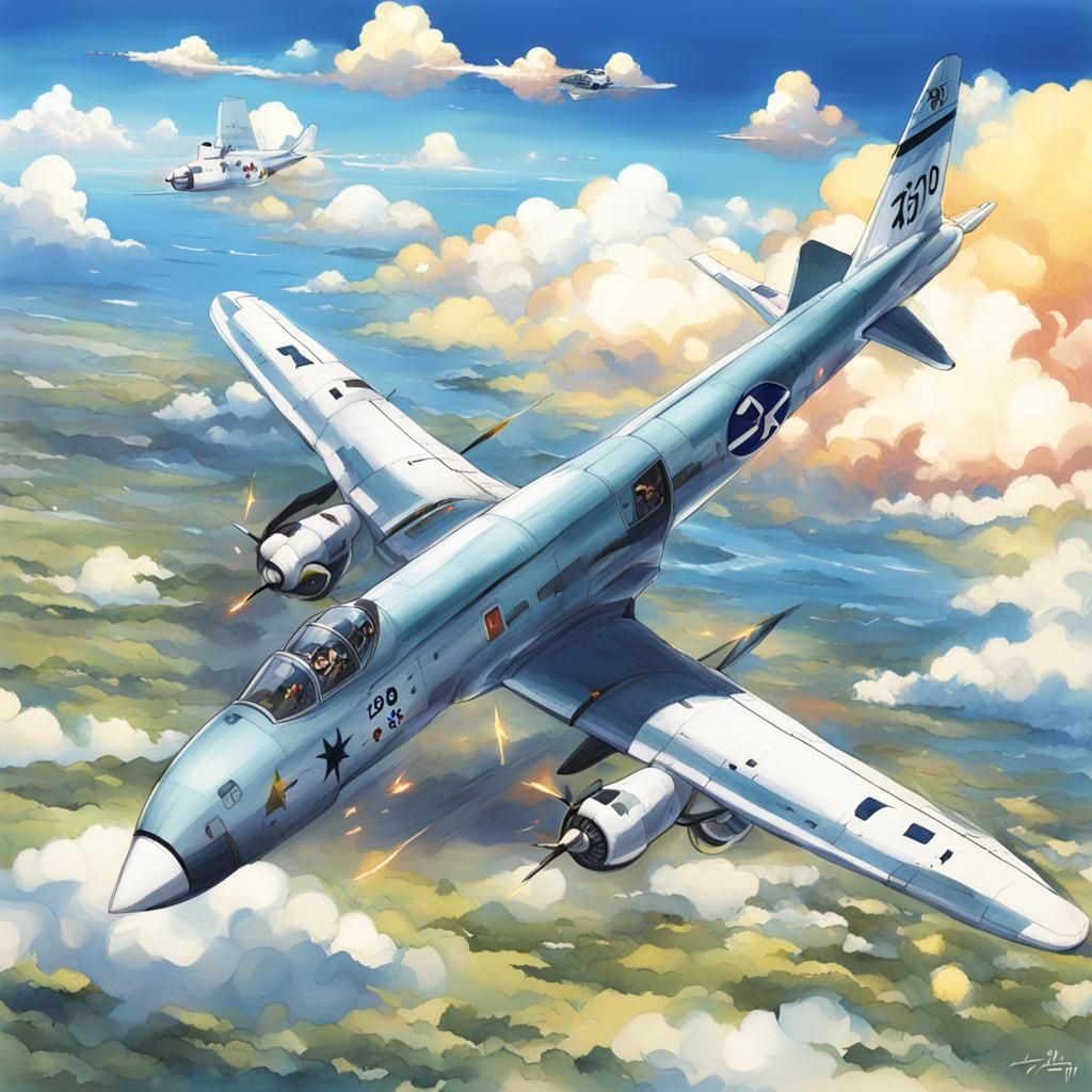 P-80 Shooting Star in Anime Style