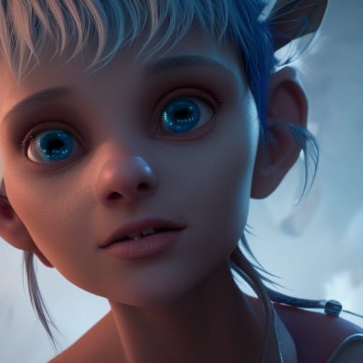 Detailed 3D Pixie Portrait in Digital Art Style