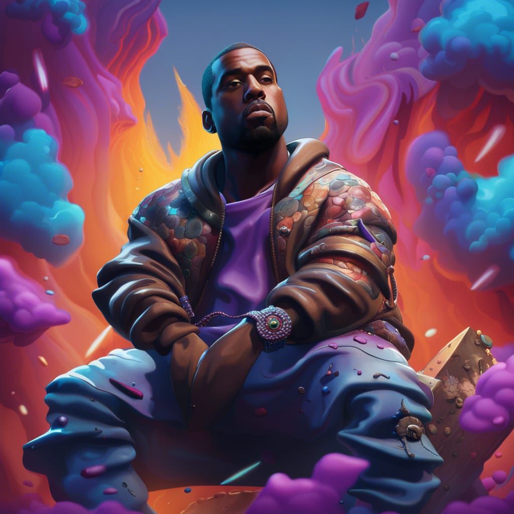 Kanye West Fortnite Skin Vaping: Detailed Matte Painting