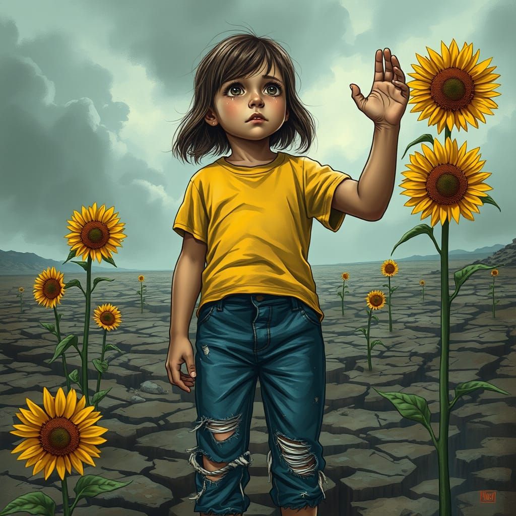 A Young Girl's Desperate Prayer in a Ravaged World