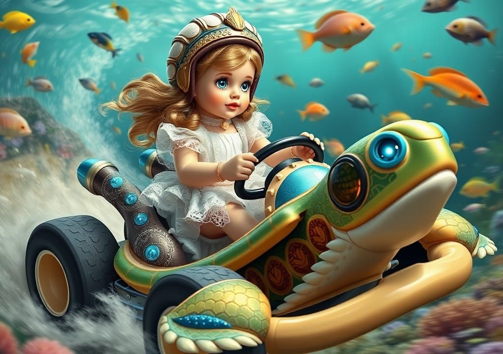 Rococo Doll Races Mario Kart in Underwater World