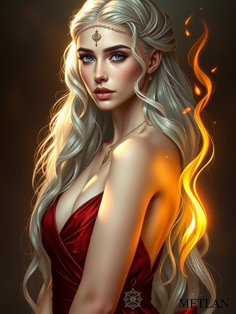 Regal Princess Maelyra Targaryen in Dramatic Light