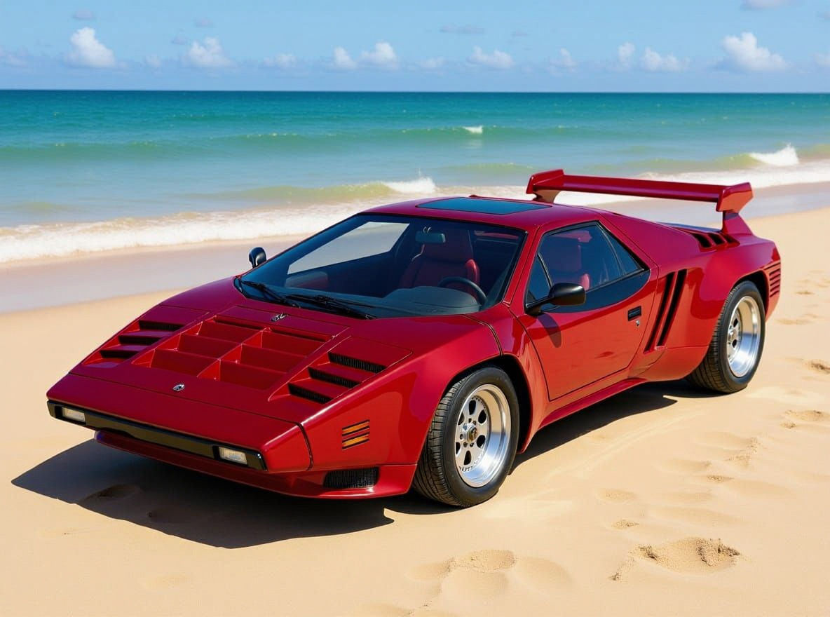 1981 Vector W2 on a Sandy Beach