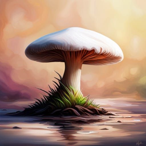 Hyperrealistic Mushroom Splash Art Concept