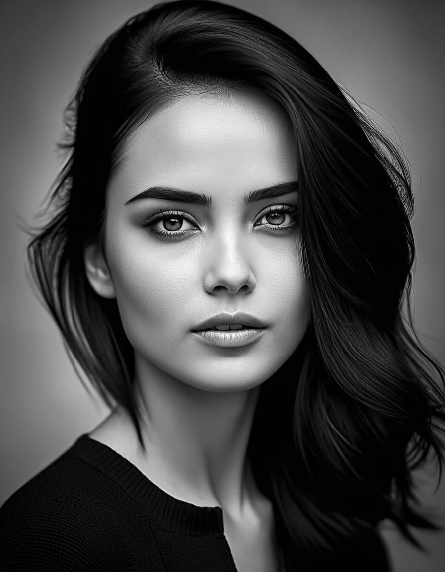 Black and White Portrait of a Woman