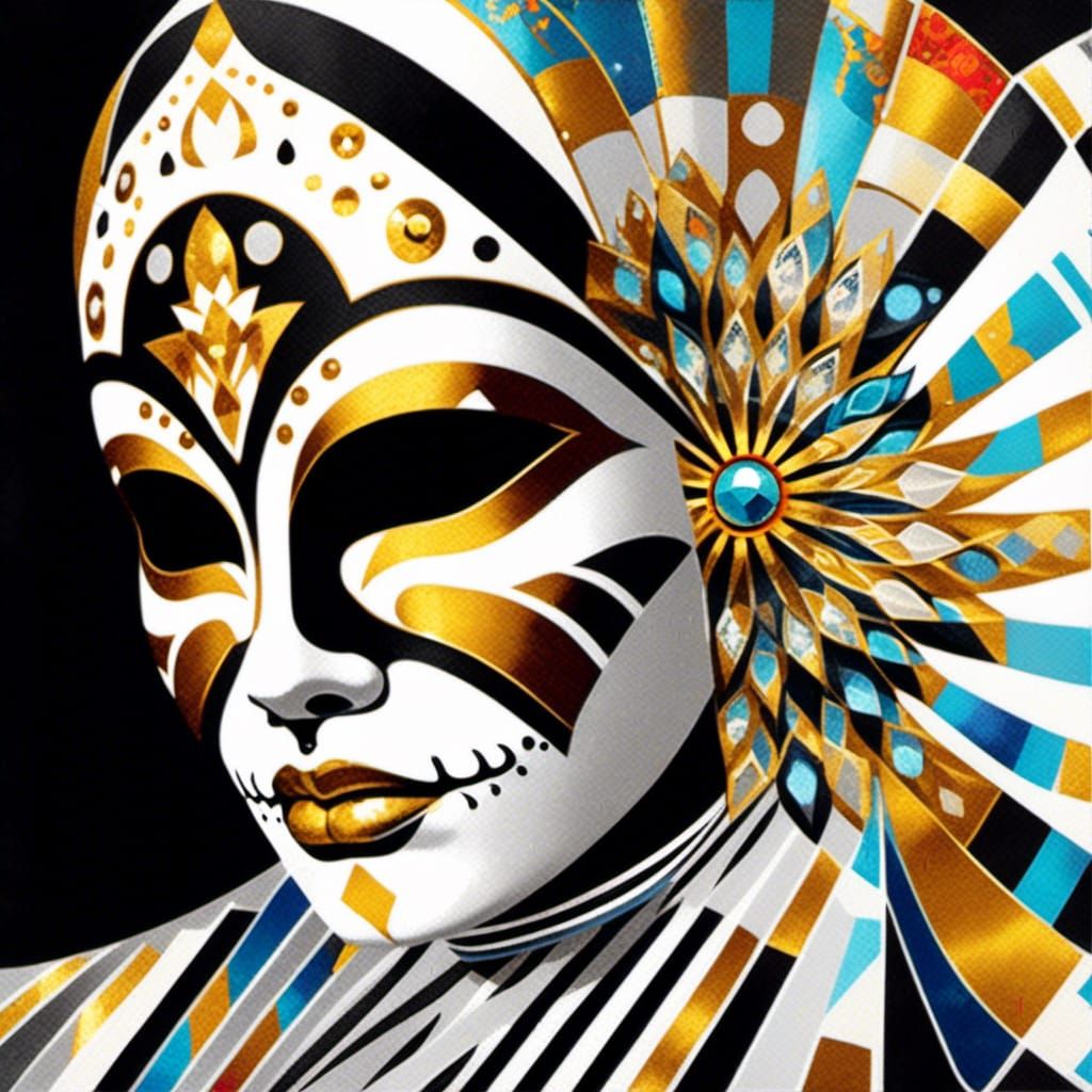 Day of the Dead Masks: Iridescent Scrapbook Collage