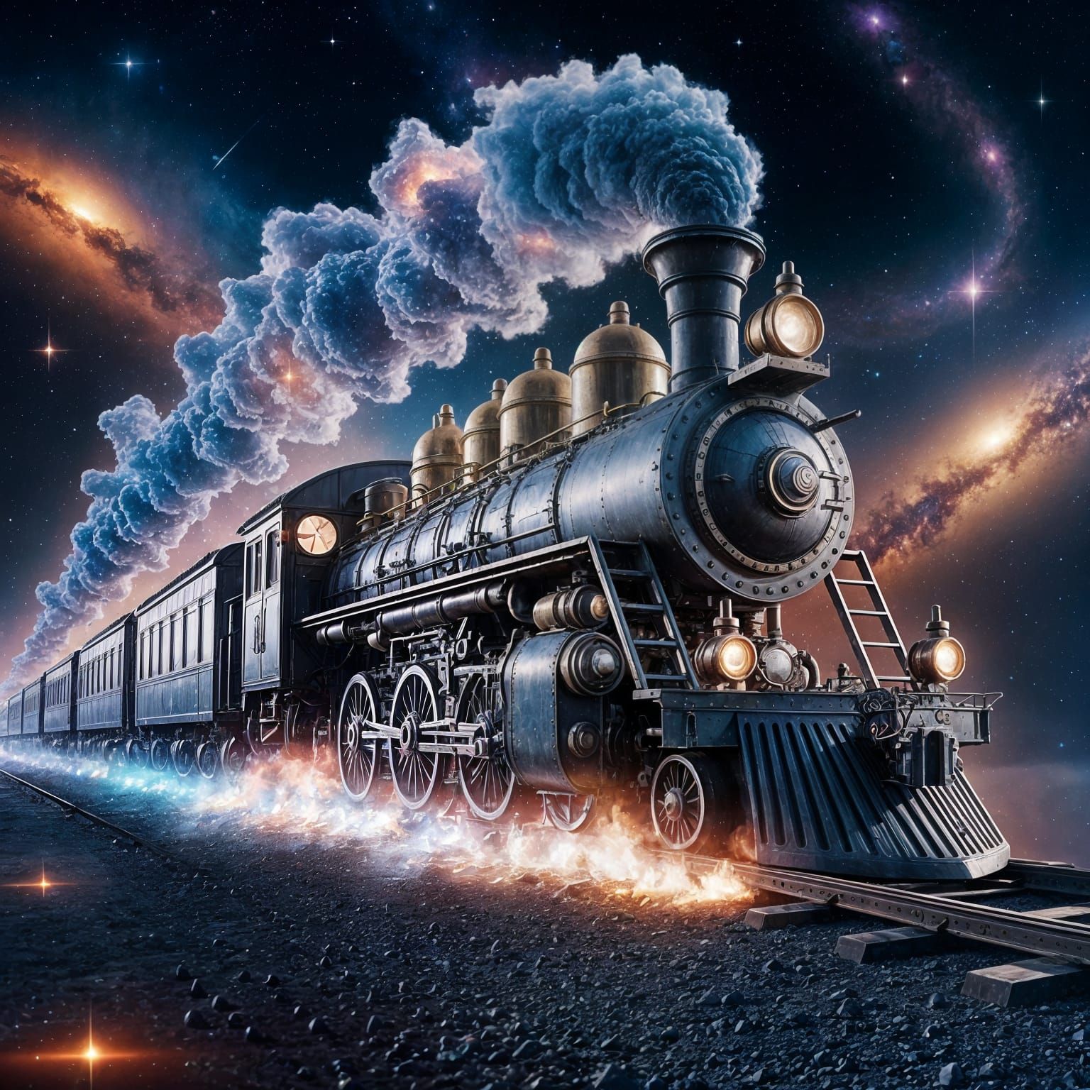 Intergalactic Steam Locomotive Radiating Cosmic Energy