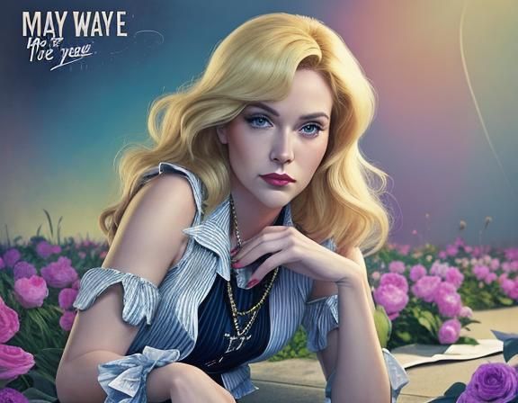 A blonde pinup girl lingers