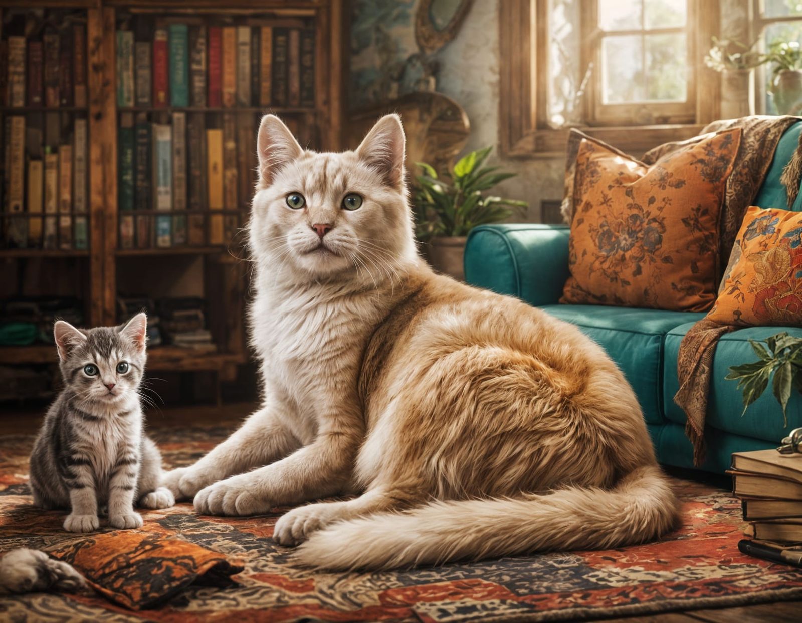 Diverse Pets Unite in Vibrant Group Portrait