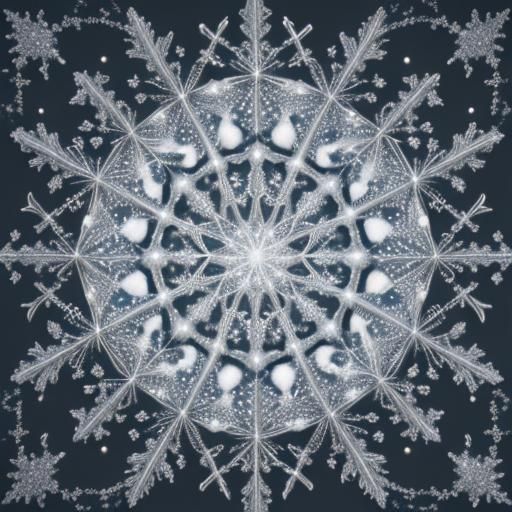 Glistening Christmas Mandala in Winter Snowfall