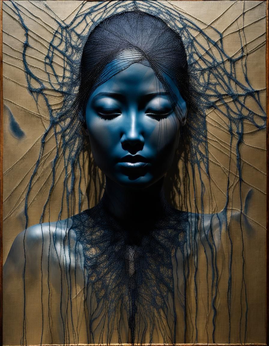 Andromorphic Ice Soul: A Glitch Art Shadow Being