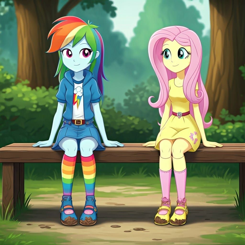 Rainbow Dash and Fluttershy at the Nature Reserve