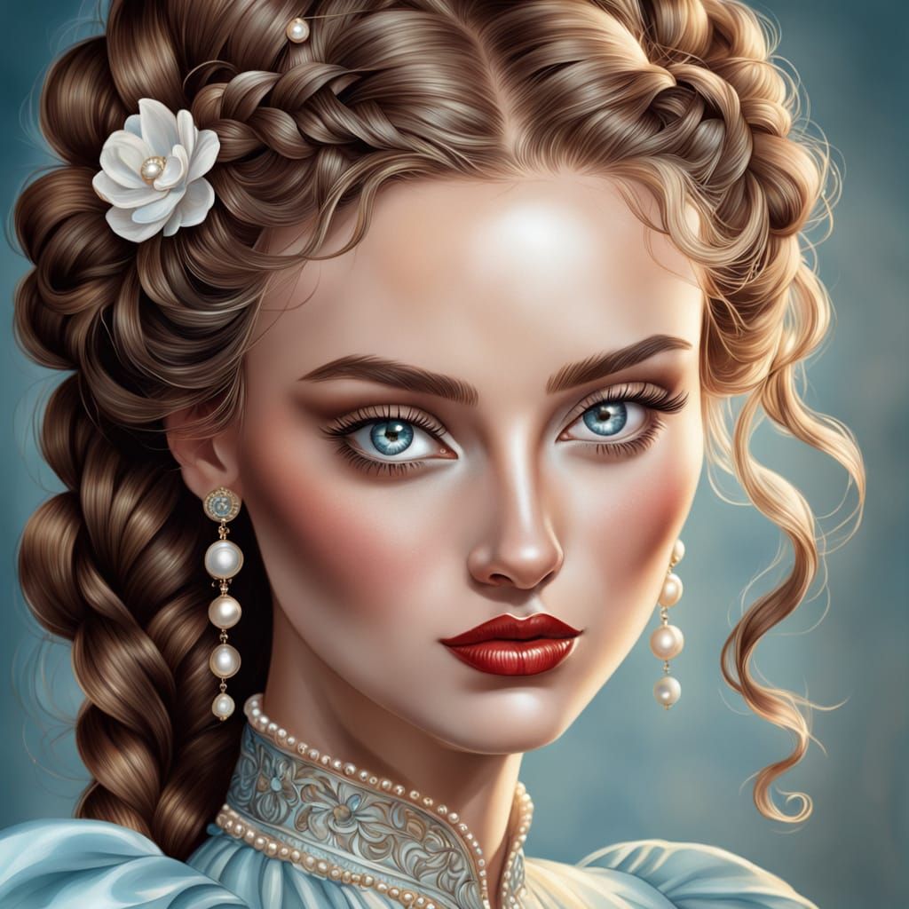 Whimsical Close-up Portrait in Pastel Colors