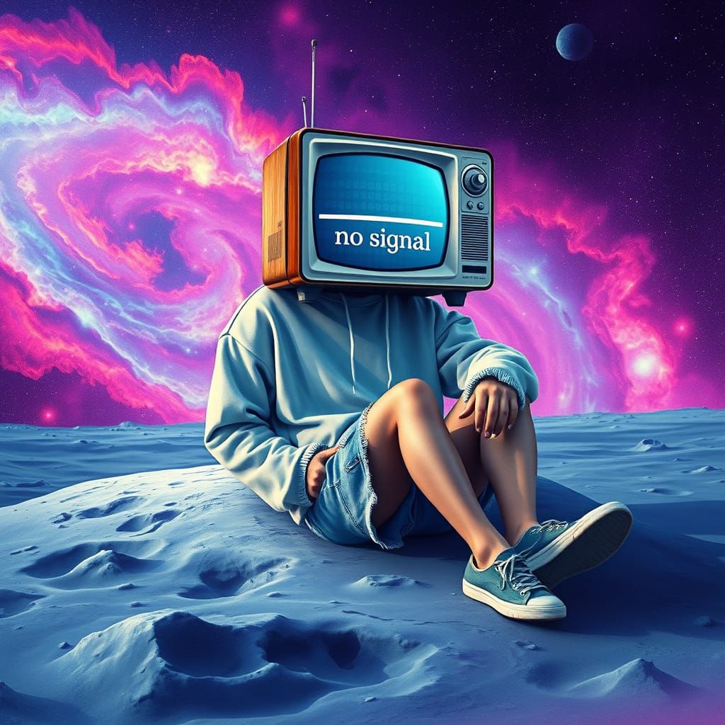 Space Explorer Wears Oversized Sweatshirt on the Moon