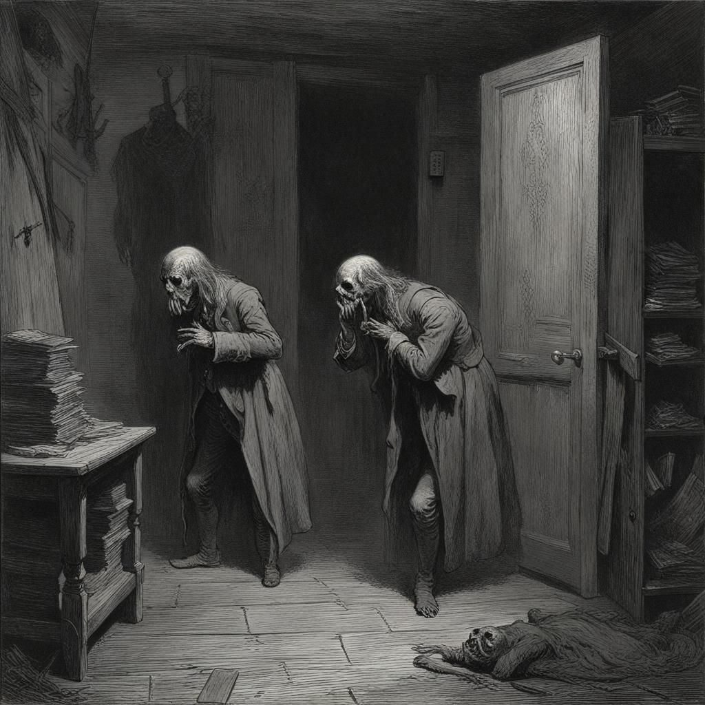 Eerie Backrooms Image in Gothic Horror Style