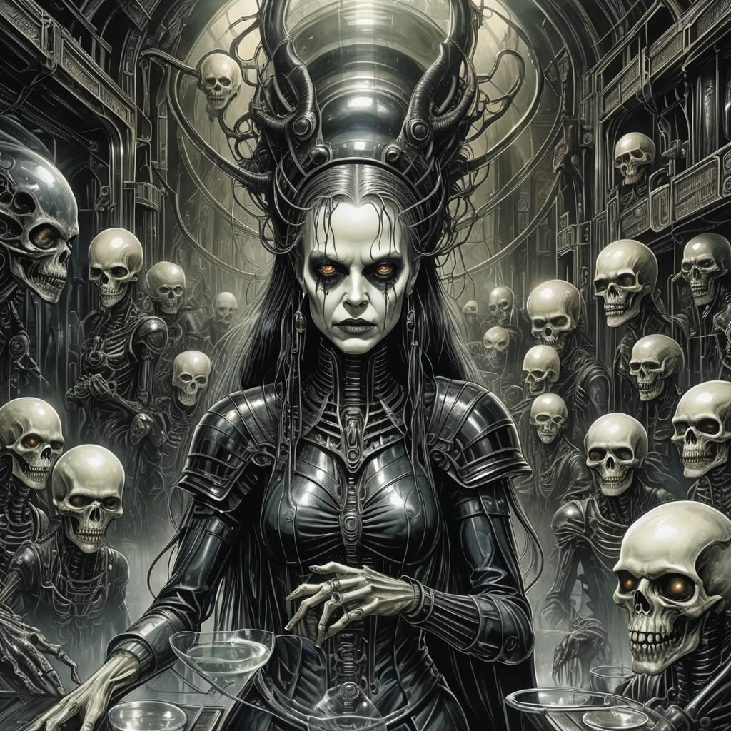 Witches and Zombies in Cyberpunk Storybook Style