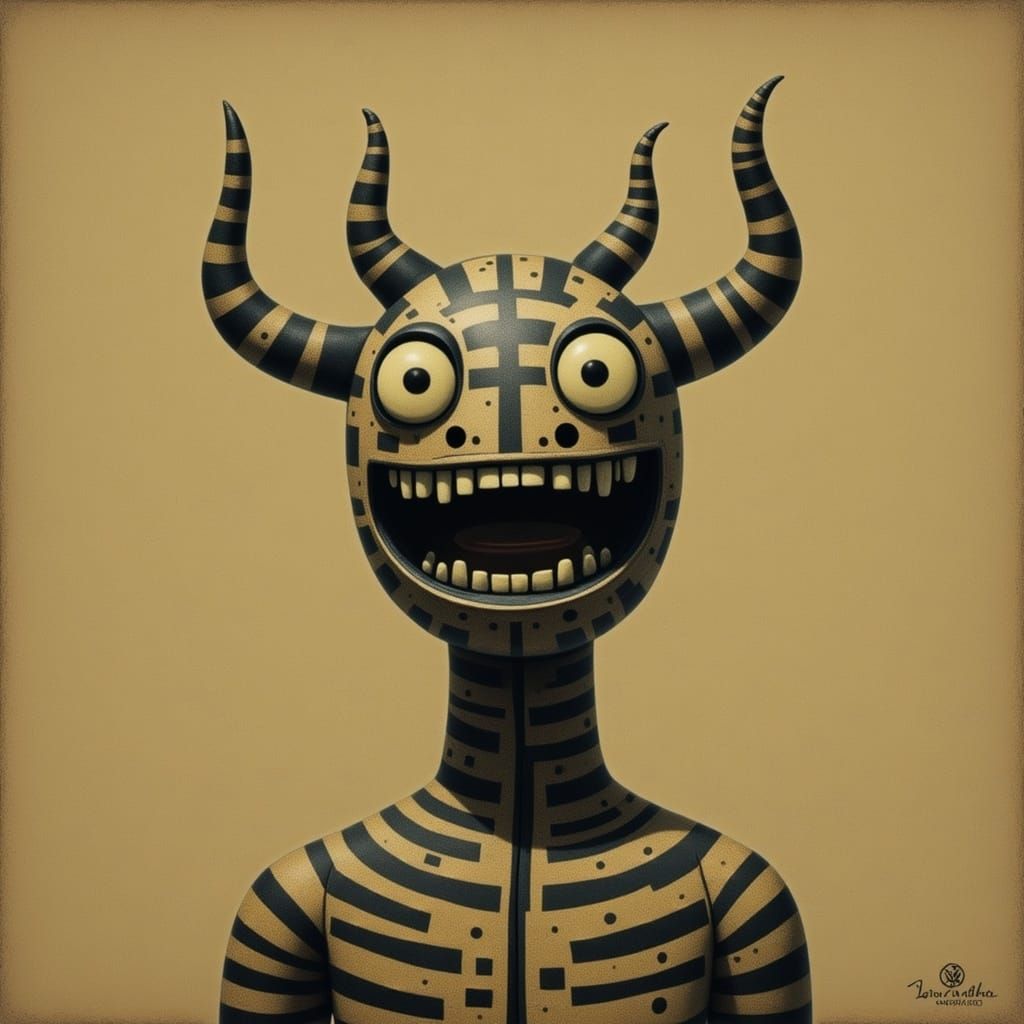 Abstract Doll in Art Brut Style