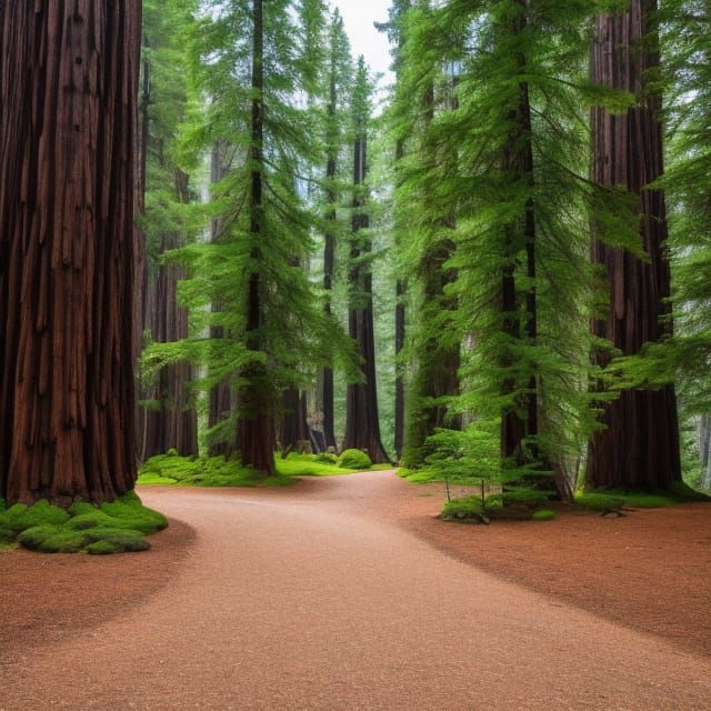 Sequoia City: Hyperrealistic Tree Dwellings at Dawn
