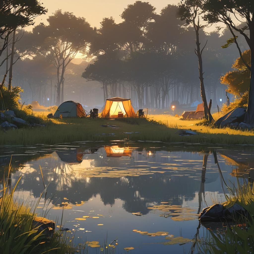 Fantasy Prairie Dawn in Cell Shaded Style