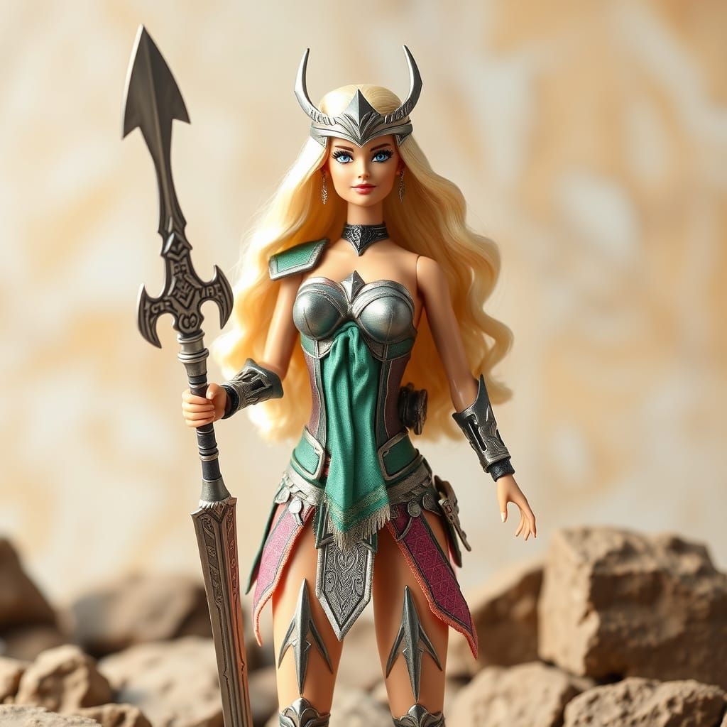 Barbie Warrior in Epic Fantasy Style