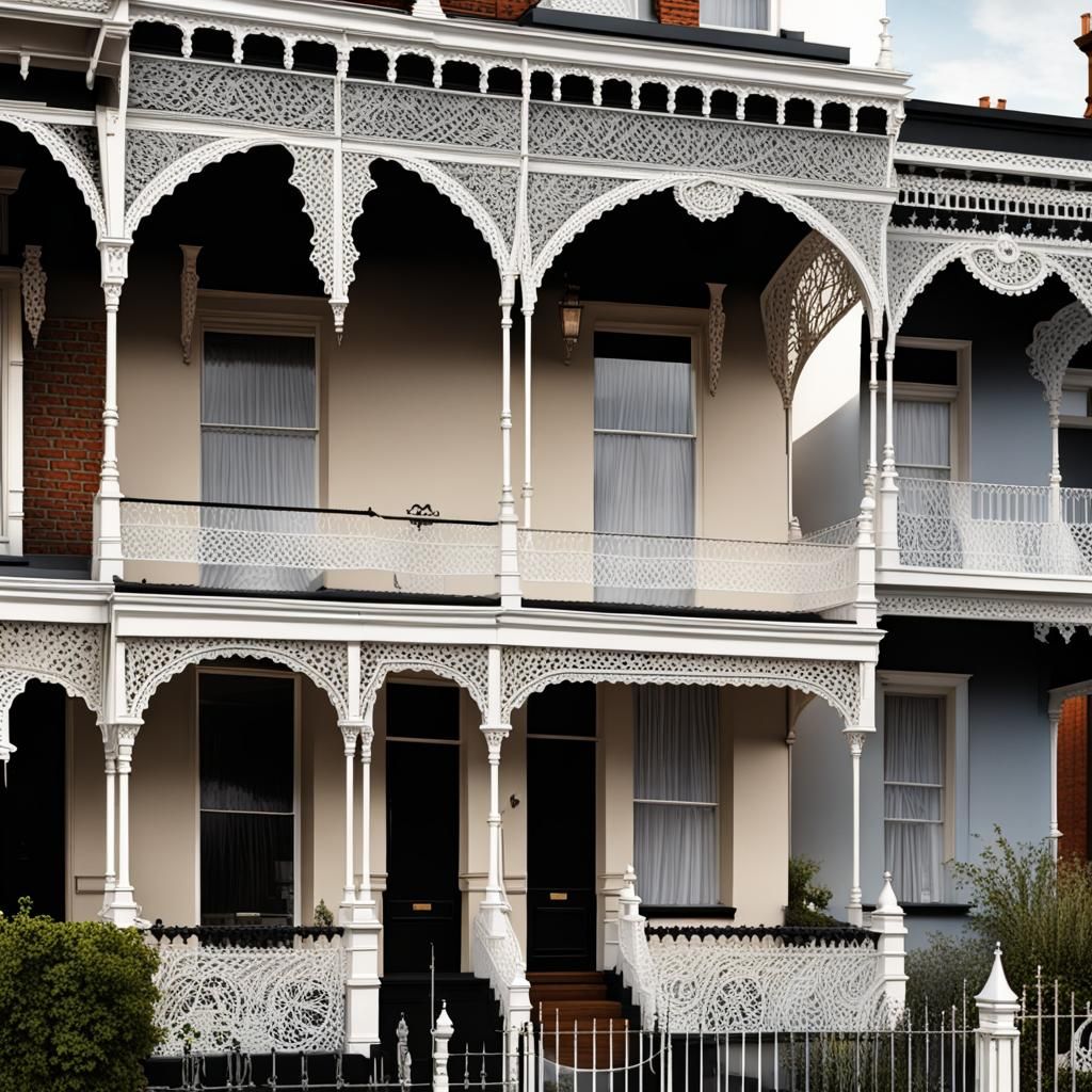 Victorian Terrace Houses with Broekie Lace